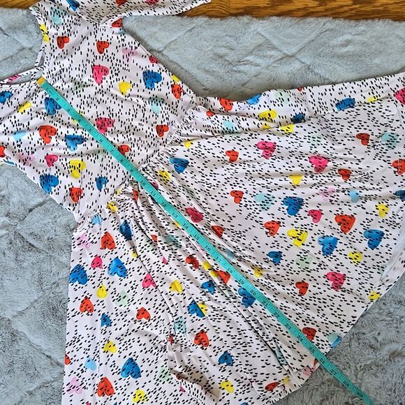 Dot Dot Smile White/Pink Heart Print Twril Dress, Girls Size 8/10 - Picture 7 of 10